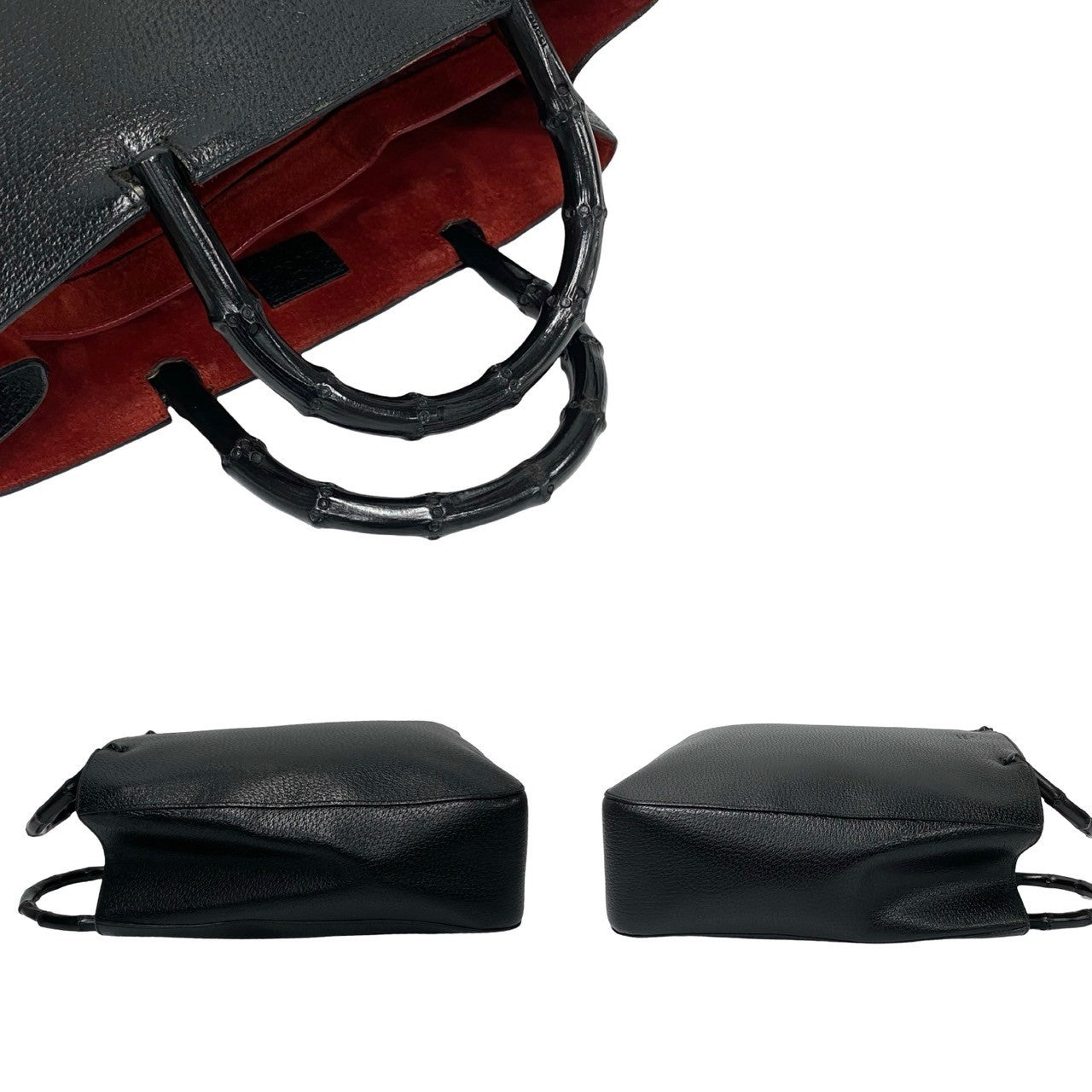 GUCCI Handbag leather black Bamboo