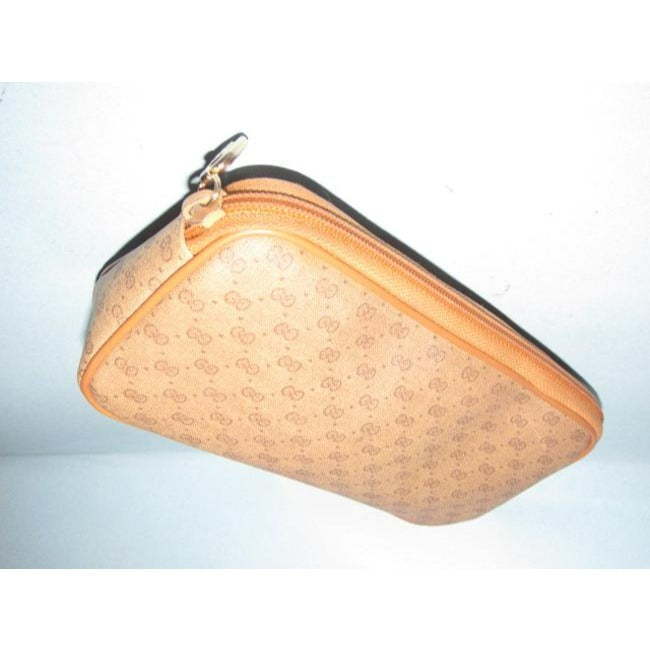 Gucci Vintage Purses Brown Patent Gg Canvas Clutch