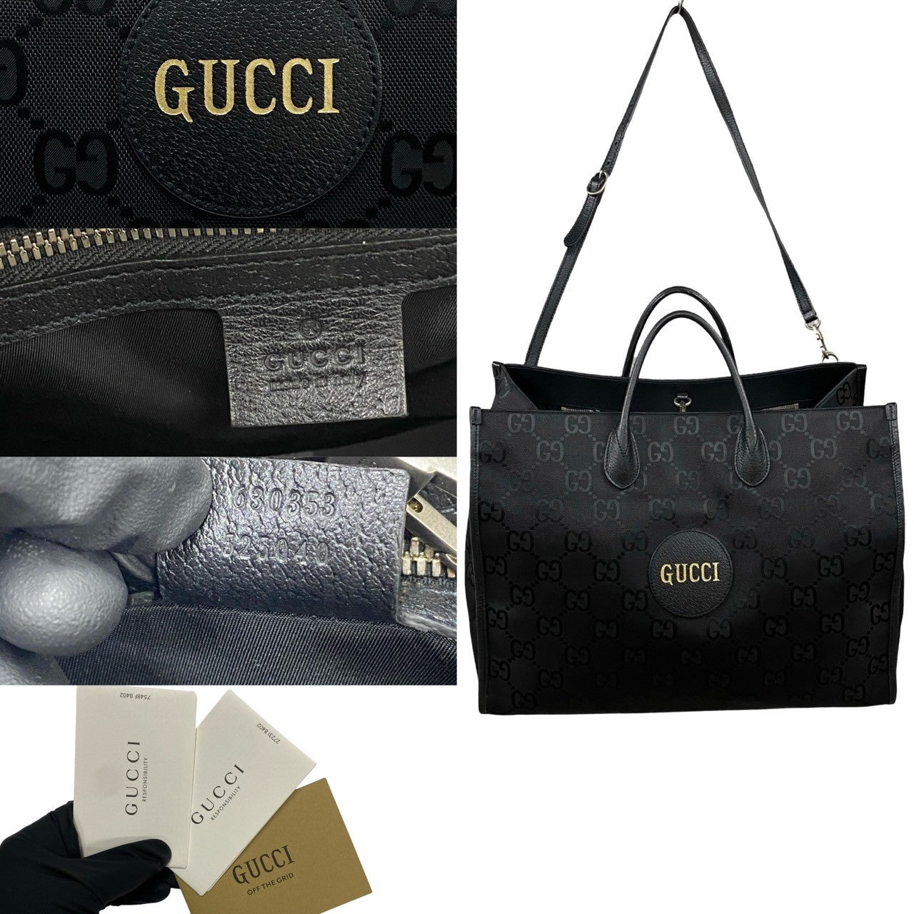 GUCCI Shoulder Bag Nylon black off the grit