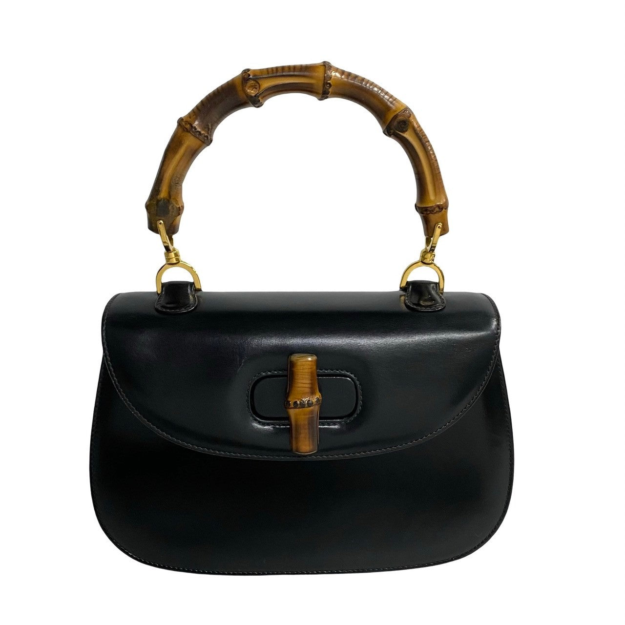 GUCCI Handbag leather black Bamboo