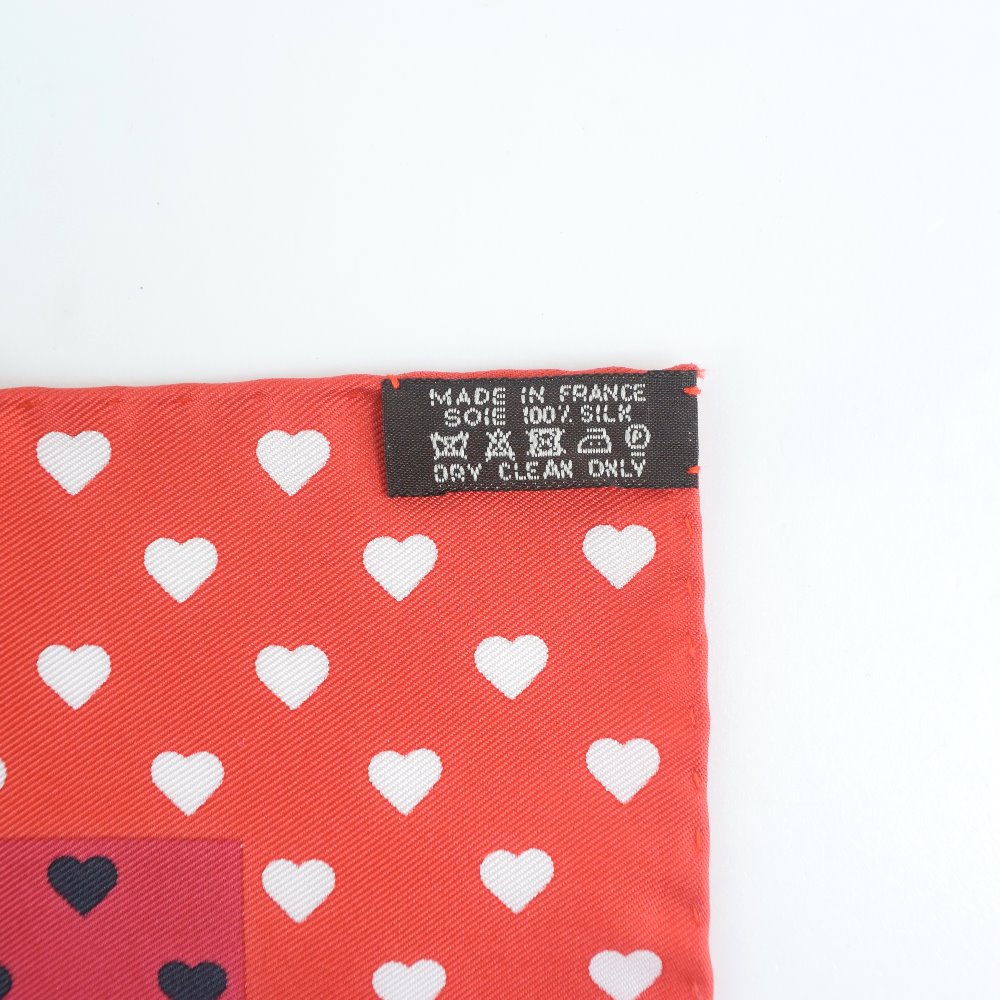 HERMES scarf silk Red heart Carre42 Women Used
