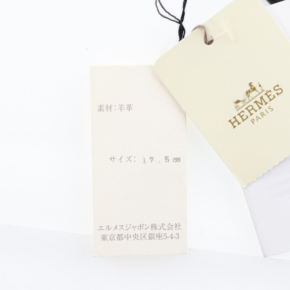 HERMES gloves 001772G-01-065 Calf leather black Glove Women 6 1/2 Used