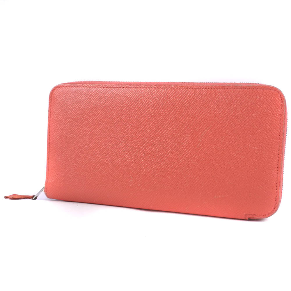 HERMES Long Wallet Purse Epsom pink Azap Silk in Long Women Used