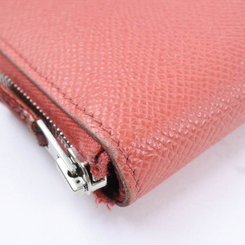 HERMES Long Wallet Purse Epsom pink Azap Silk in Long Women Used