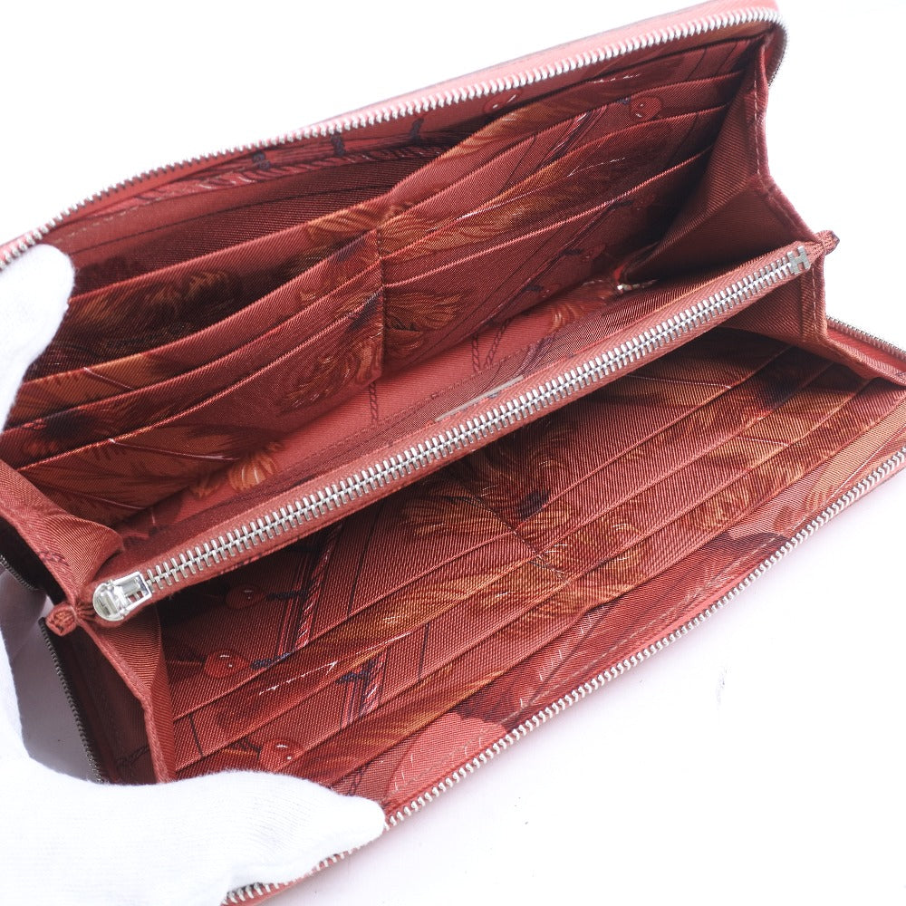 HERMES Long Wallet Purse Epsom pink Azap Silk in Long Women Used