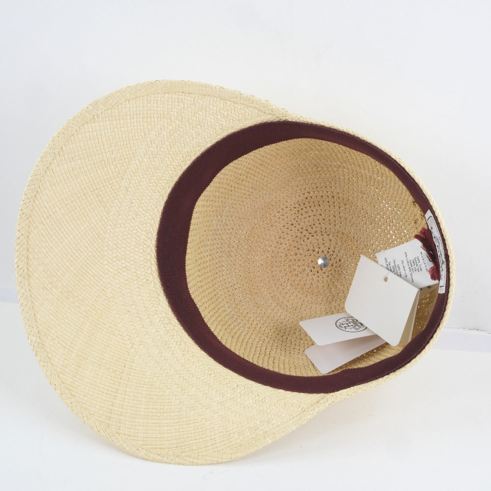 HERMES Other hats 191028N 1858 straw beige Straw hat Women 58 Used