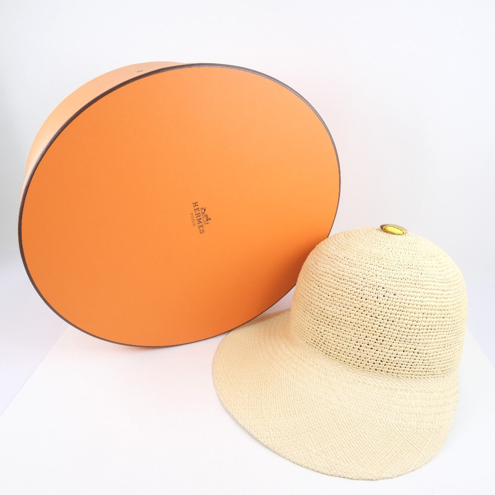 HERMES Other hats 191028N 1858 straw beige Straw hat Women 58 Used