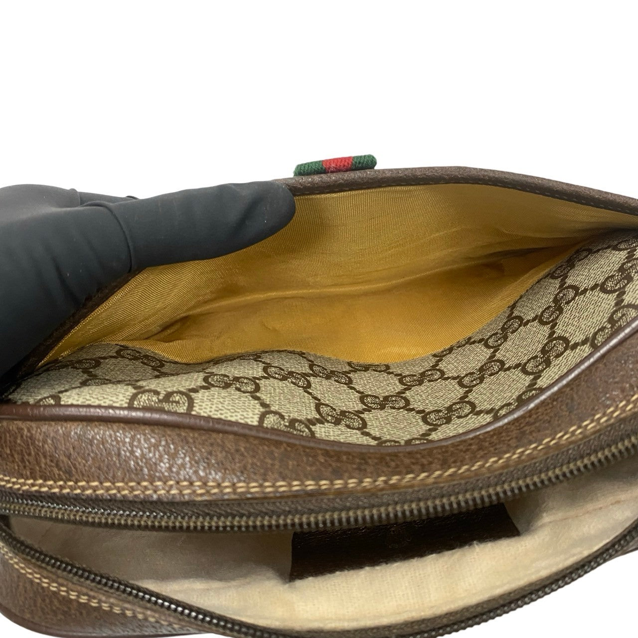 GUCCI Shoulder Bag leather Brown Sherry line