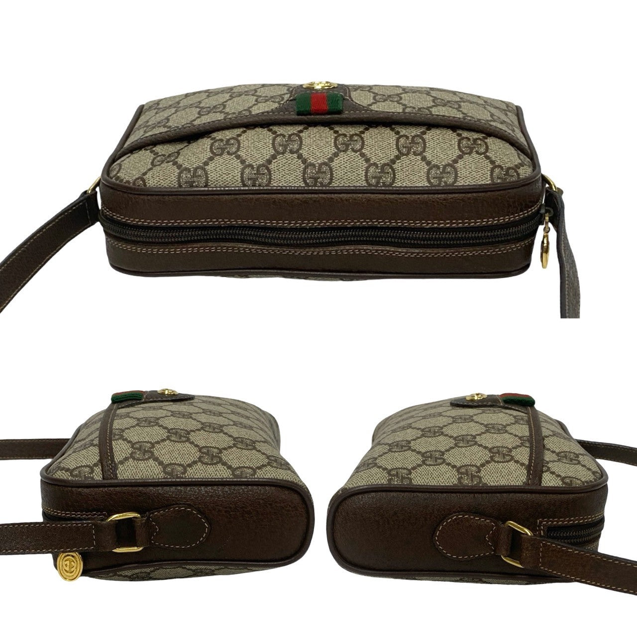 GUCCI Shoulder Bag leather Brown Sherry line