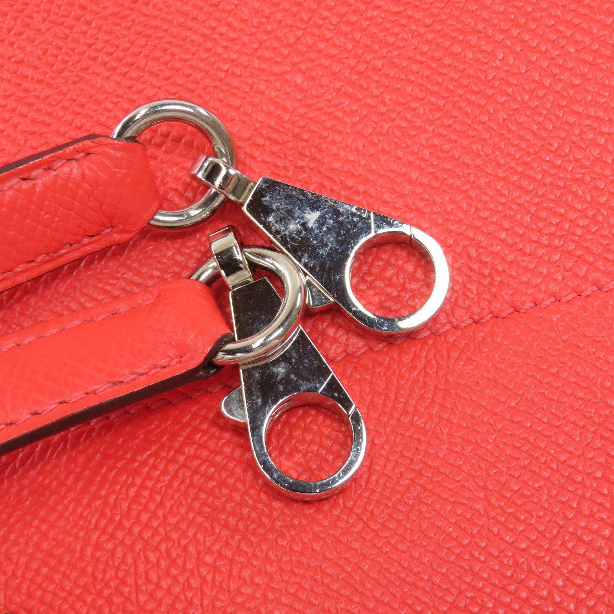 HERMES Handbag Epsom Red Bolide 27 SilverMetal
