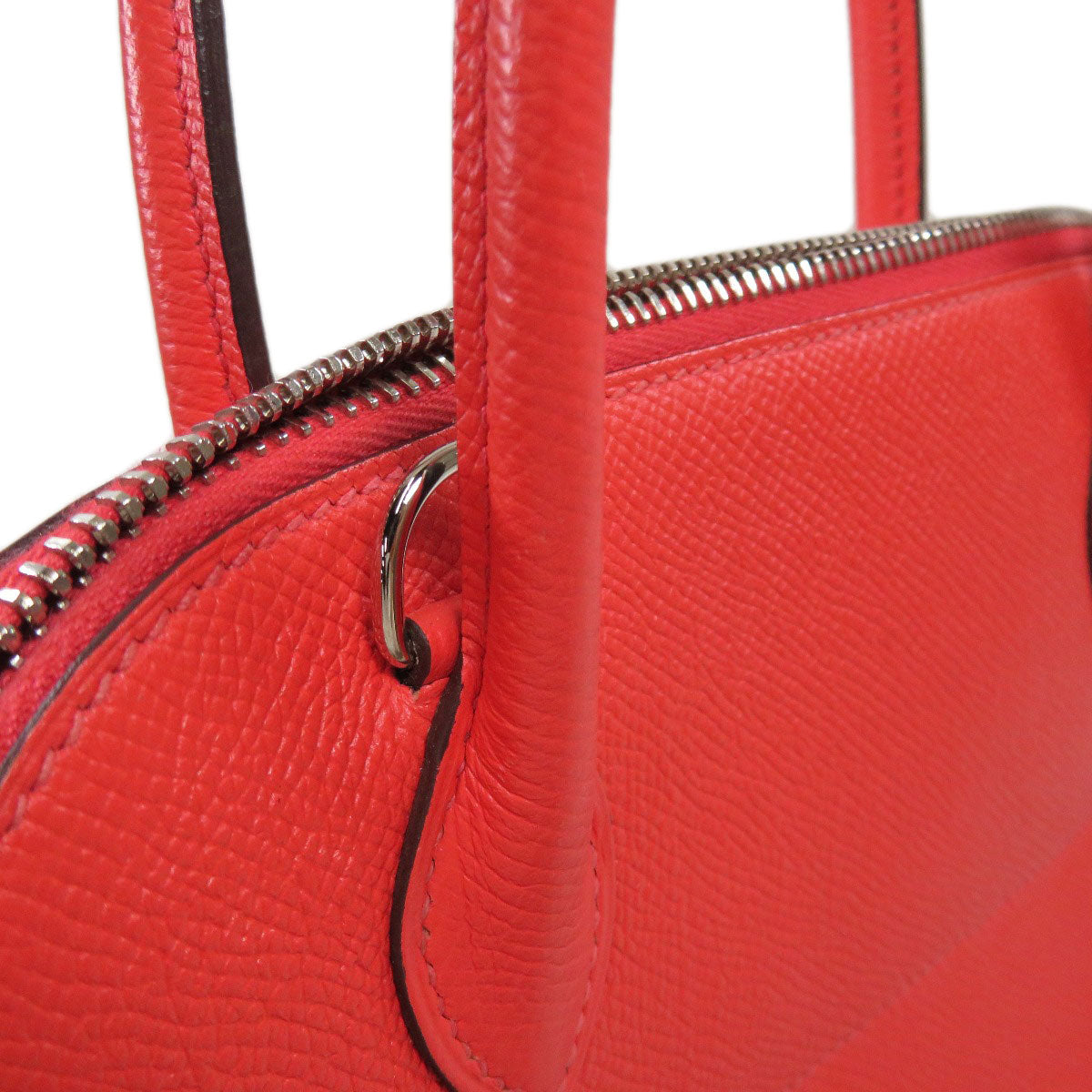 HERMES Handbag Epsom Red Bolide 27 SilverMetal