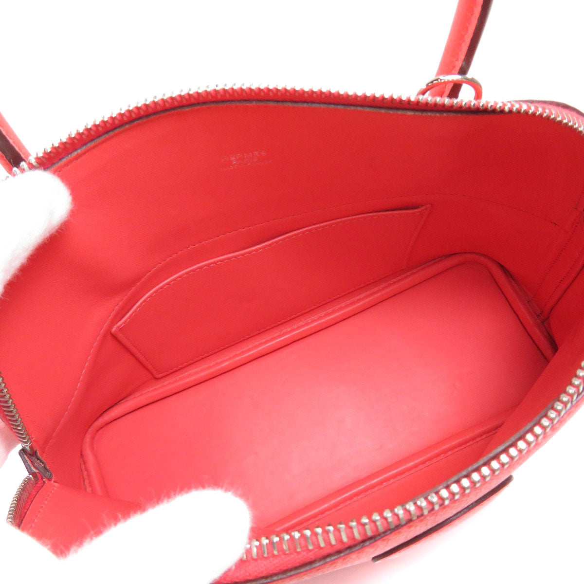 HERMES Handbag Epsom Red Bolide 27 SilverMetal