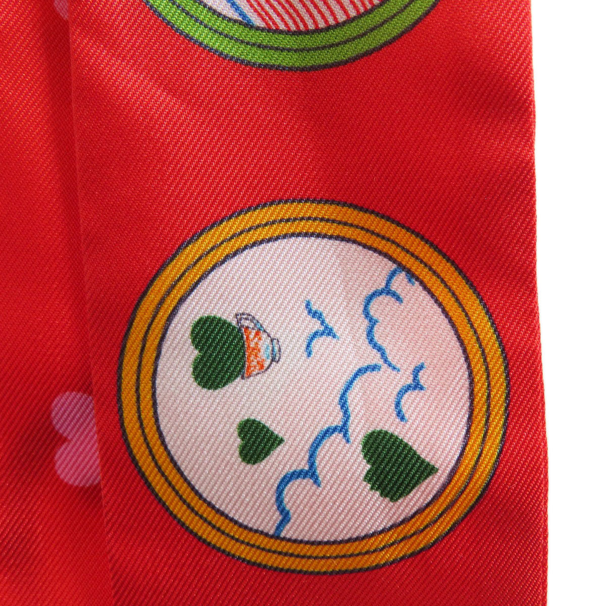 HERMES scarf silk Red Twilly Women Used