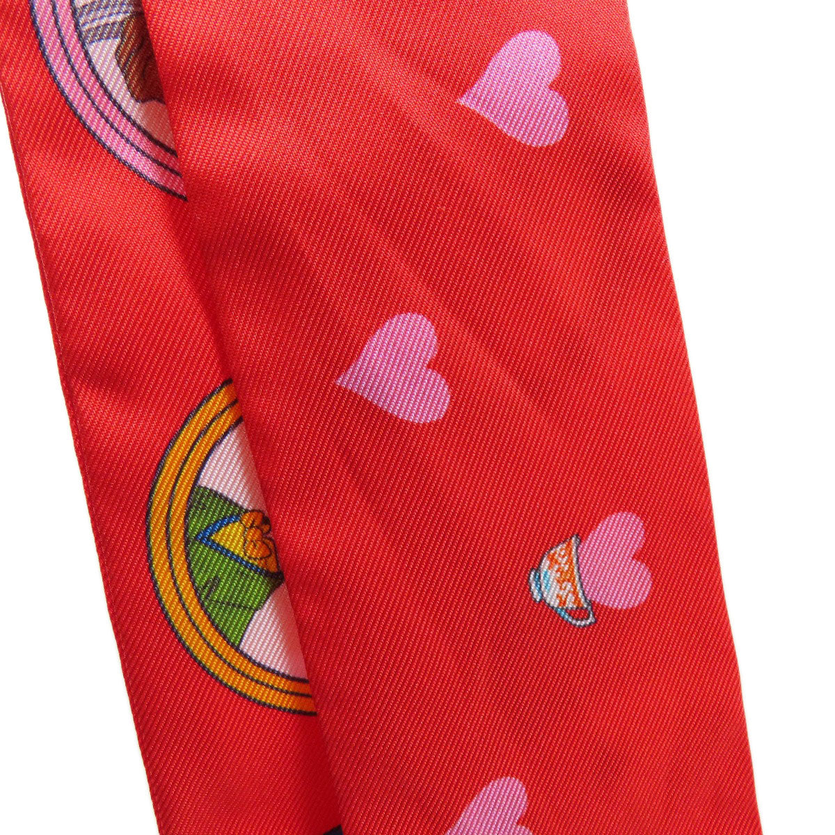 HERMES scarf silk Red Twilly Women Used