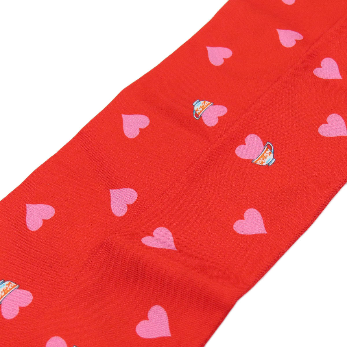HERMES scarf silk Red Twilly Women Used