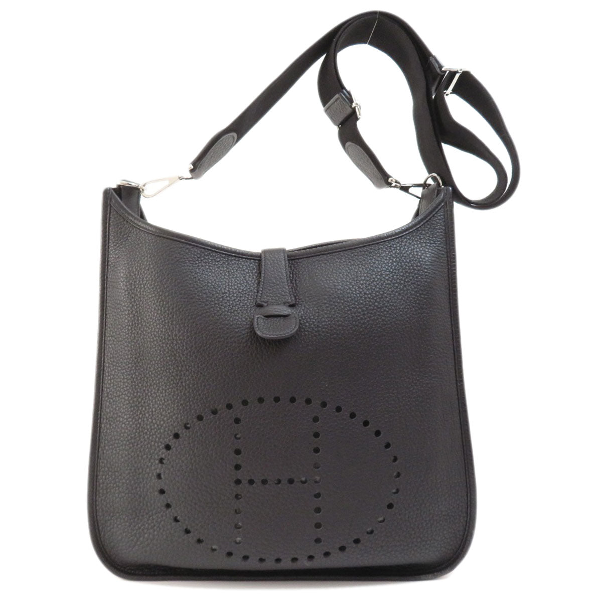HERMES Shoulder Bag Togo black Evelyn 3 Black SilverMetal