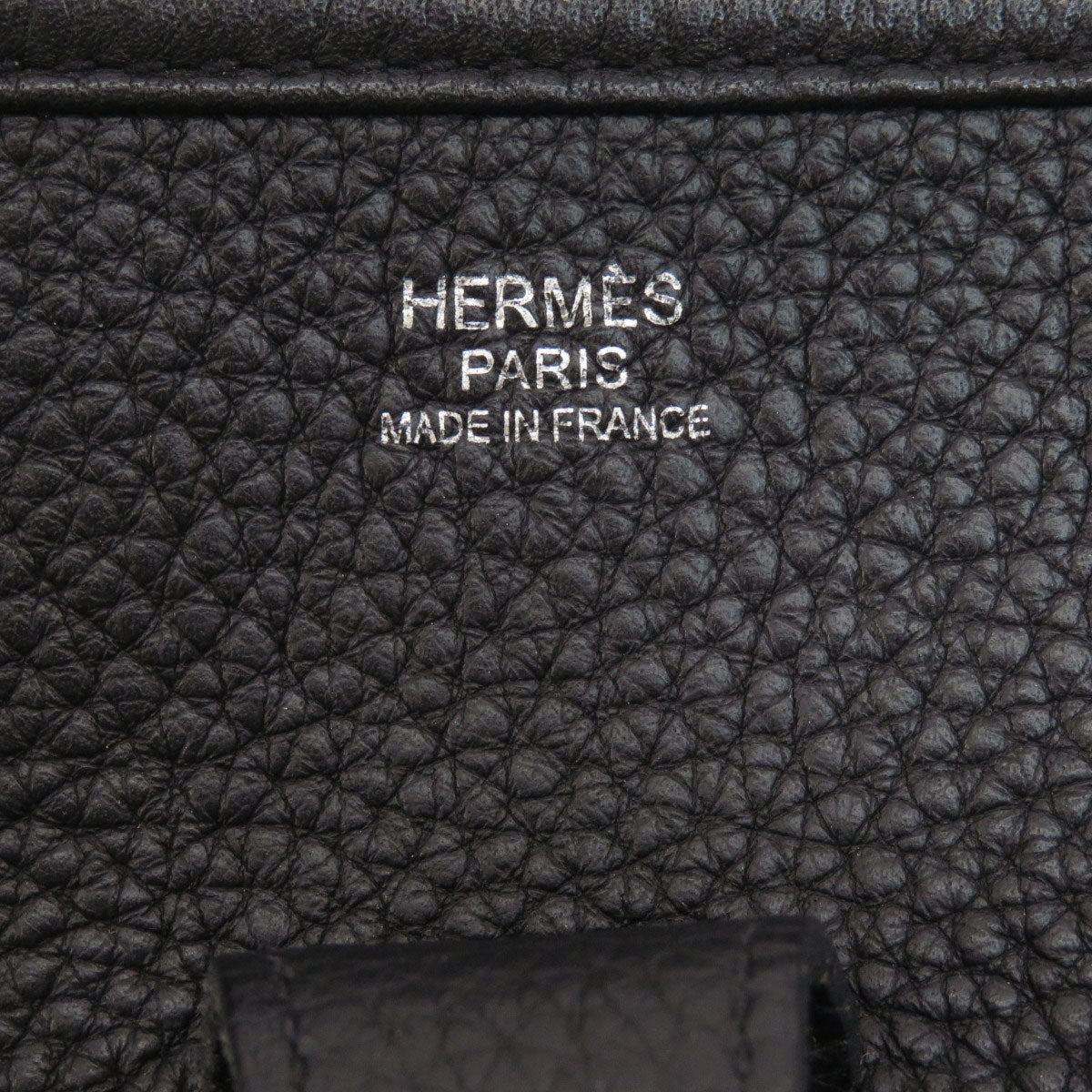 HERMES Shoulder Bag Togo black Evelyn 3 Black SilverMetal