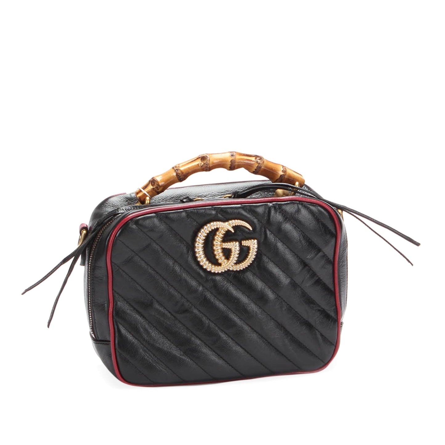 Gucci Small GG Marmont Torchon Bamboo Satchel