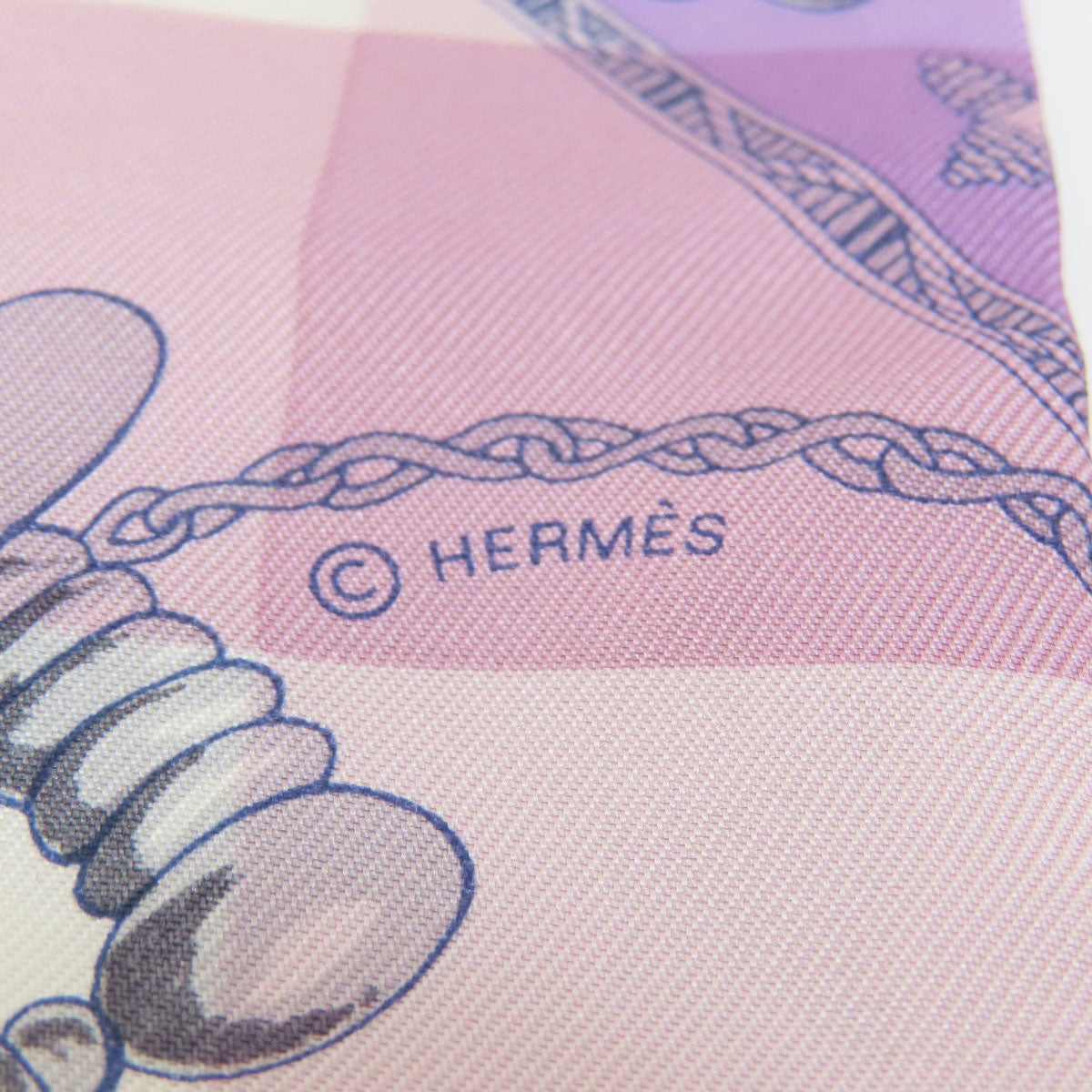 HERMES scarf silk purple Twilly Women Used