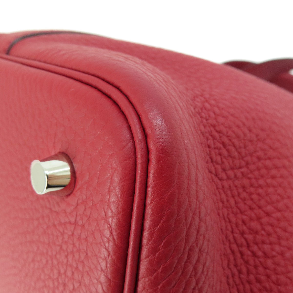 HERMES Handbag Taurillon Clemence Red Picotin Lock MM Red SilverMetal