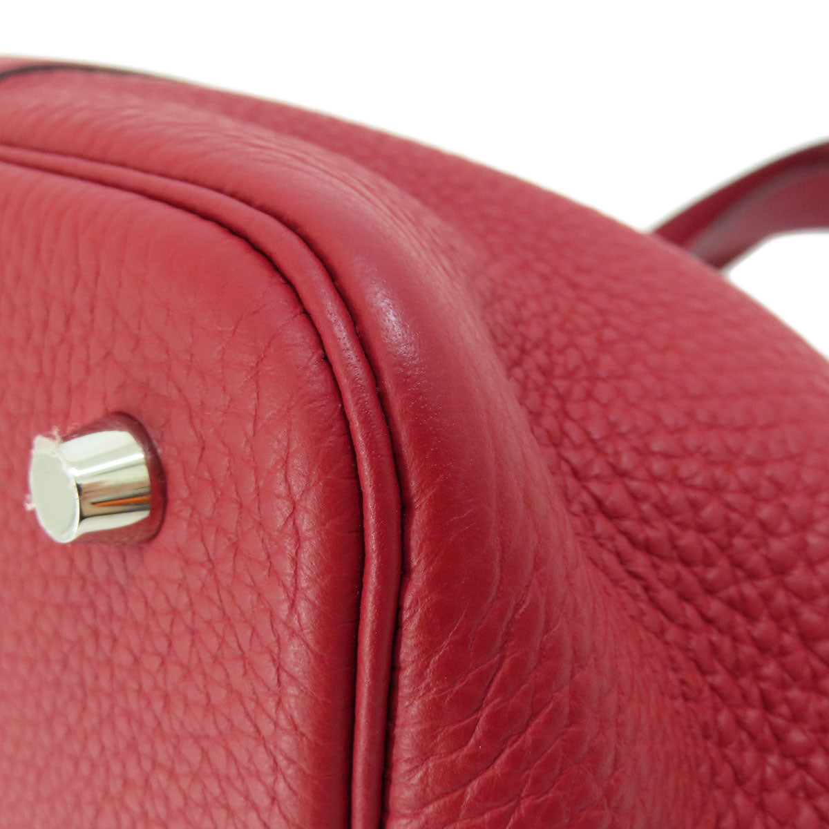 HERMES Handbag Taurillon Clemence Red Picotin Lock MM Red SilverMetal