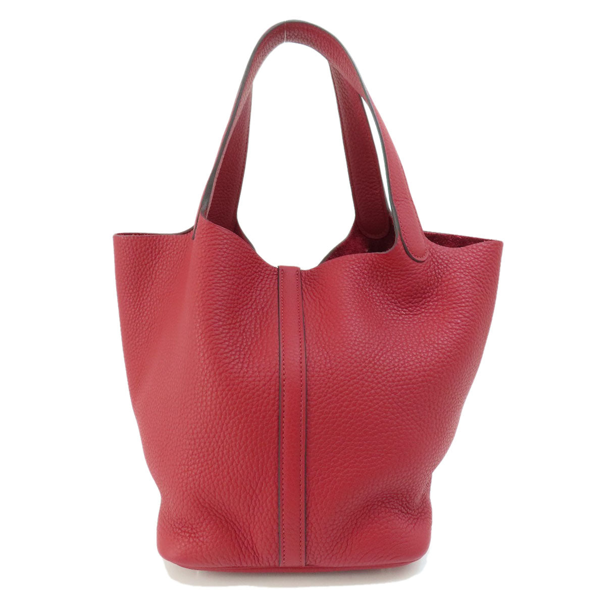 HERMES Handbag Taurillon Clemence Red Picotin Lock MM Red SilverMetal