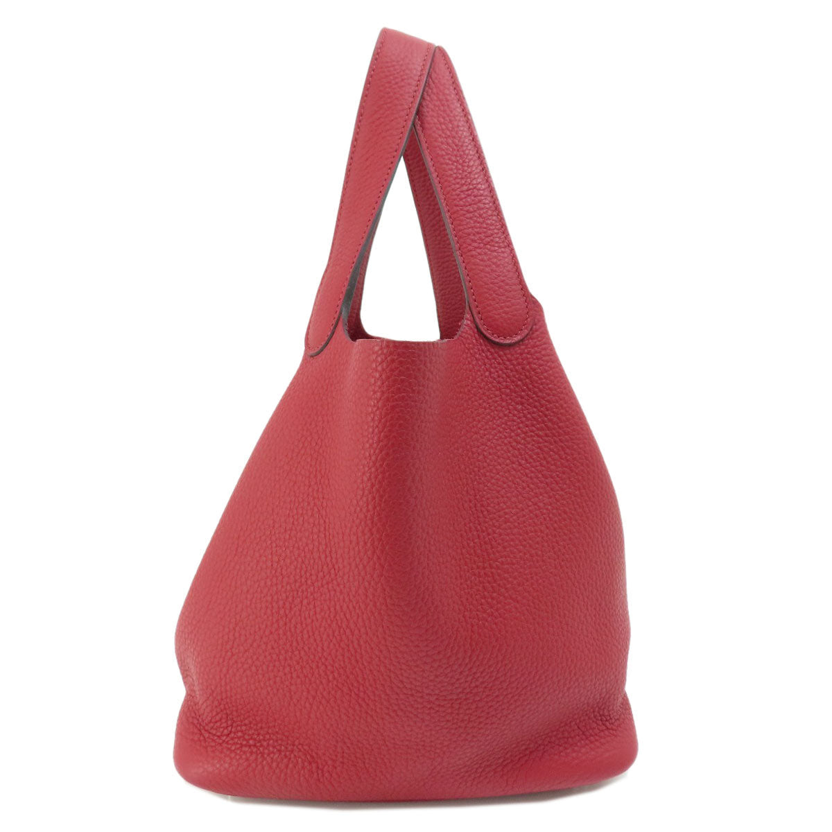 HERMES Handbag Taurillon Clemence Red Picotin Lock MM Red SilverMetal