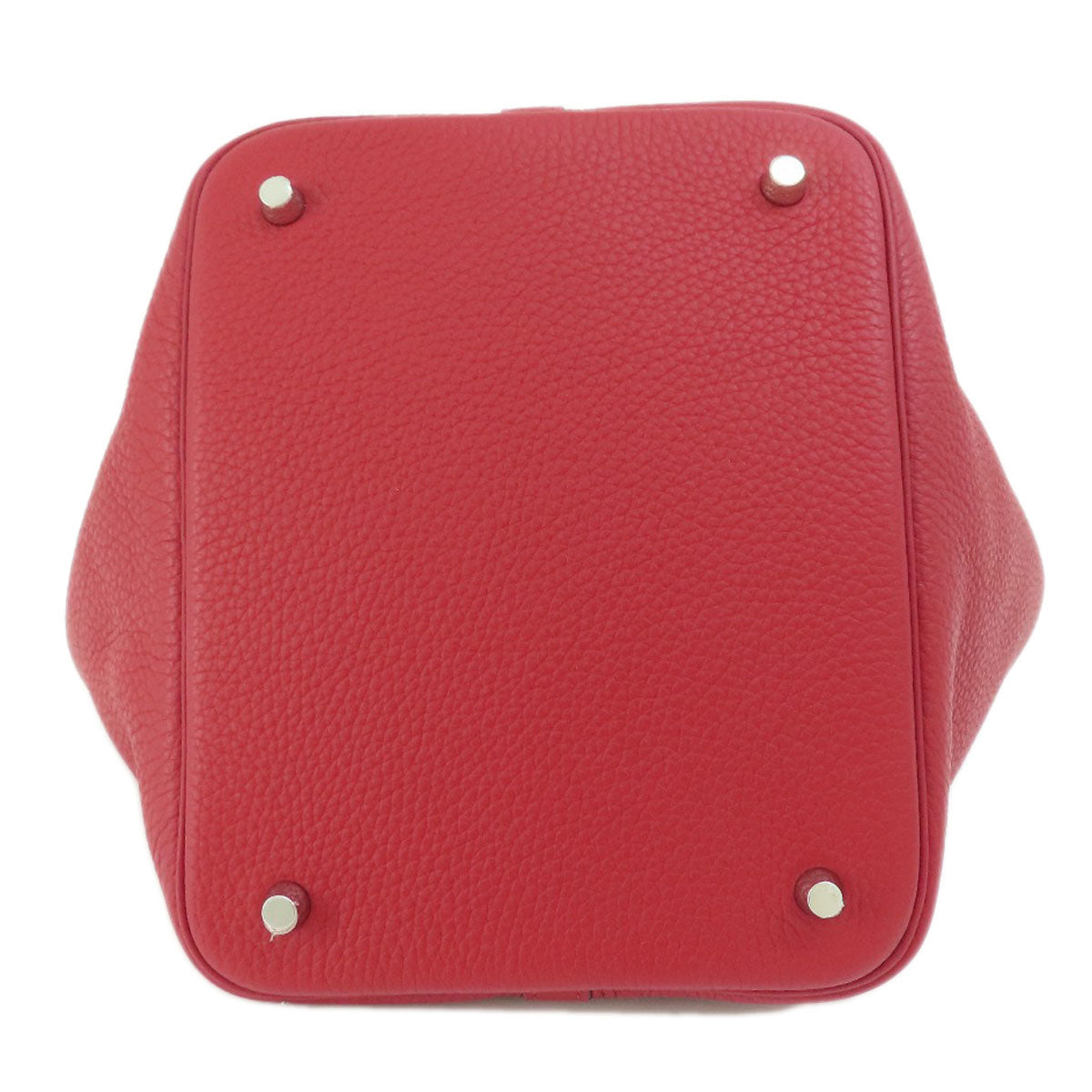 HERMES Handbag Taurillon Clemence Red Picotin Lock MM Red SilverMetal