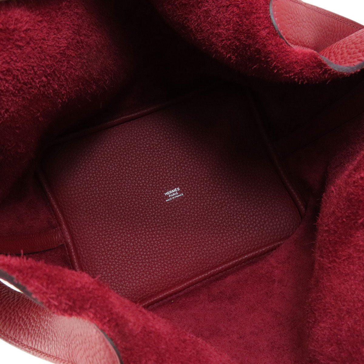 HERMES Handbag Taurillon Clemence Red Picotin Lock MM Red SilverMetal