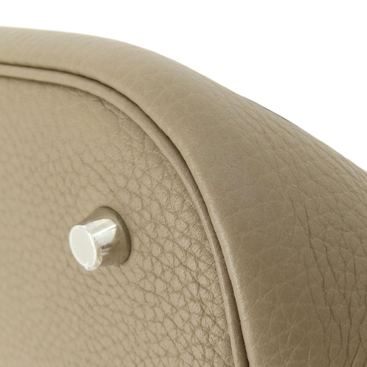 HERMES Handbag Taurillon Clemence Brown Picotin Lock GM Etoupe Etoupe SilverMetal