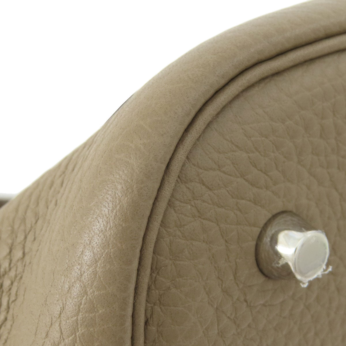 HERMES Handbag Taurillon Clemence Brown Picotin Lock GM Etoupe Etoupe SilverMetal