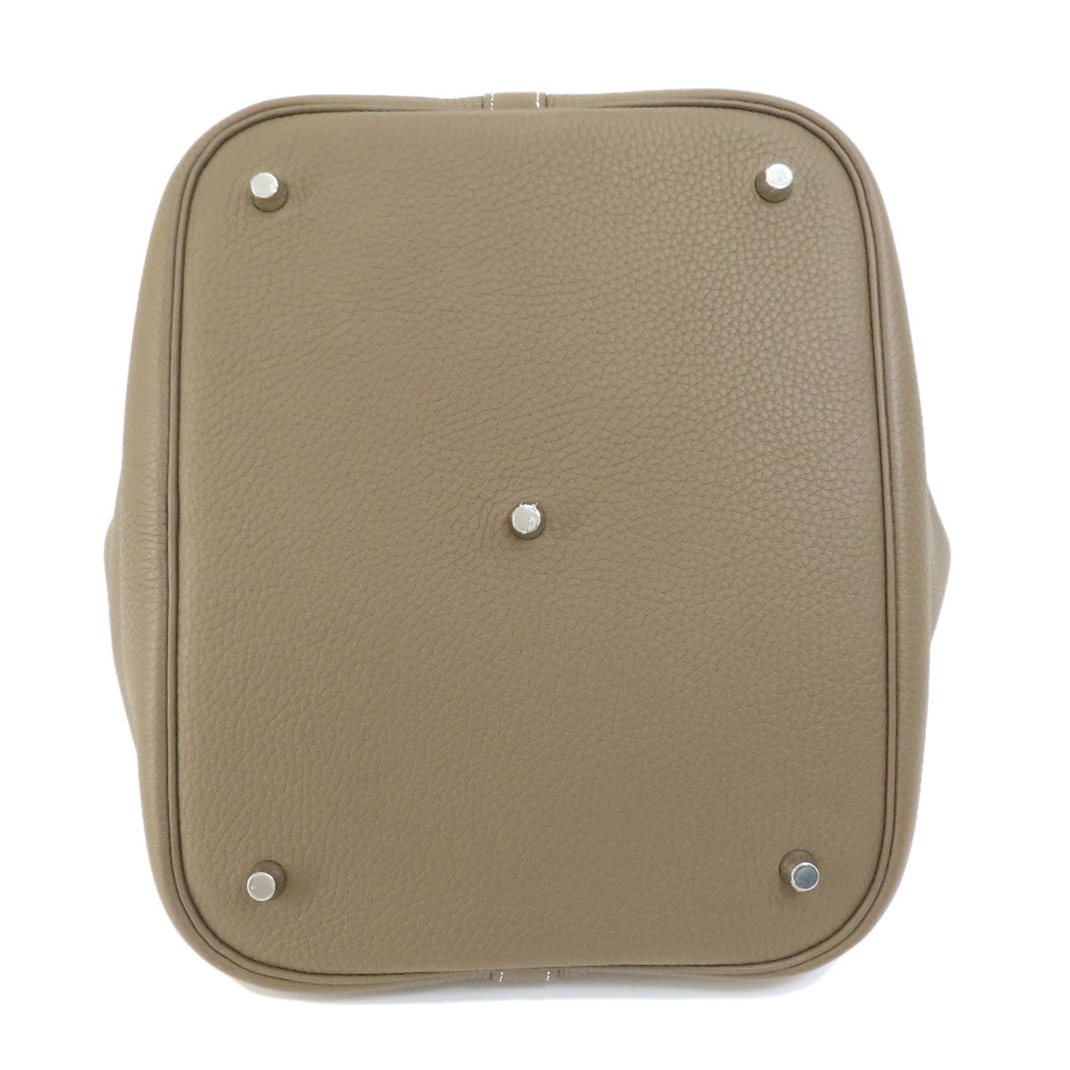 HERMES Handbag Taurillon Clemence Brown Picotin Lock GM Etoupe Etoupe SilverMetal