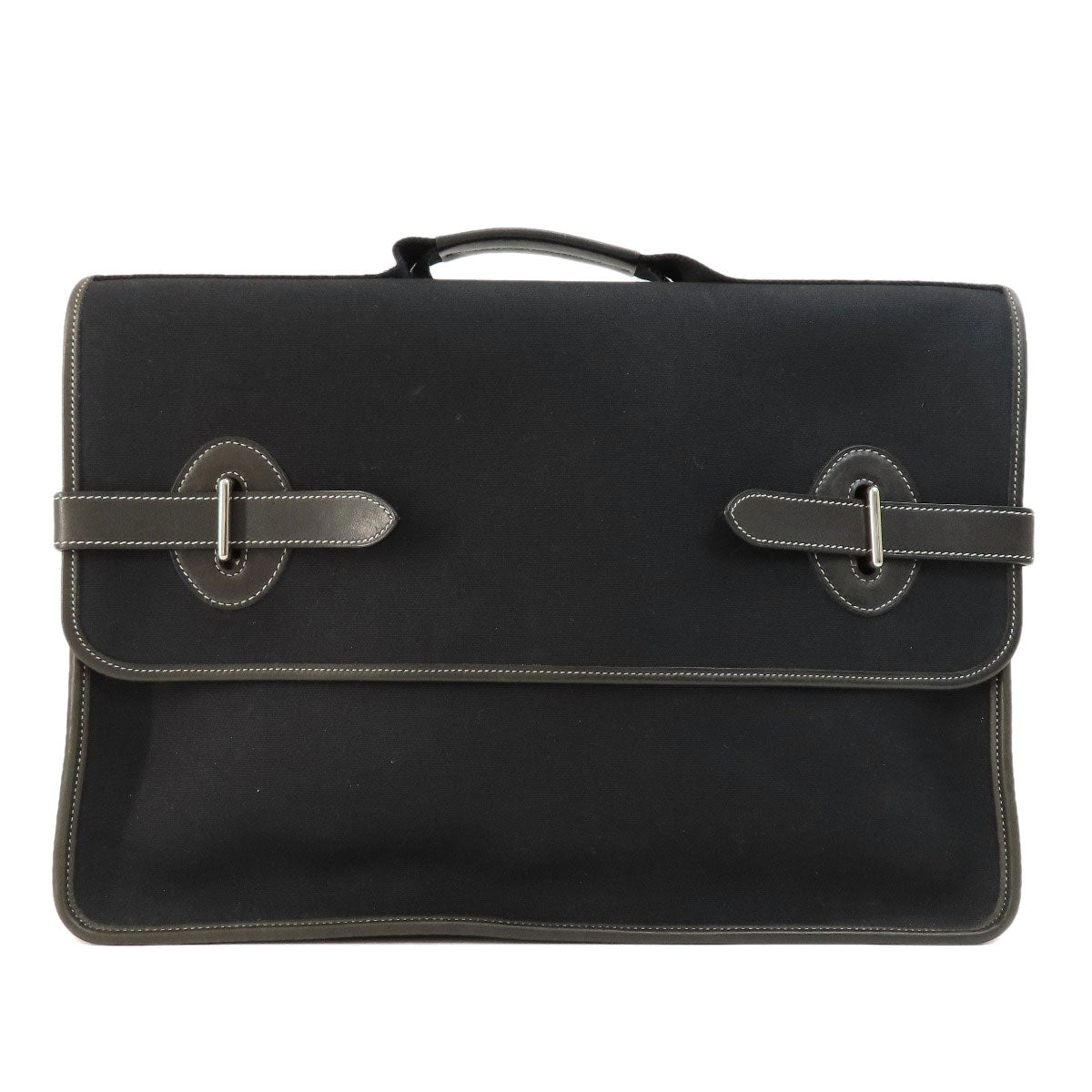 HERMES Business bag Towar Officche black Buenaventura Black SilverMetal