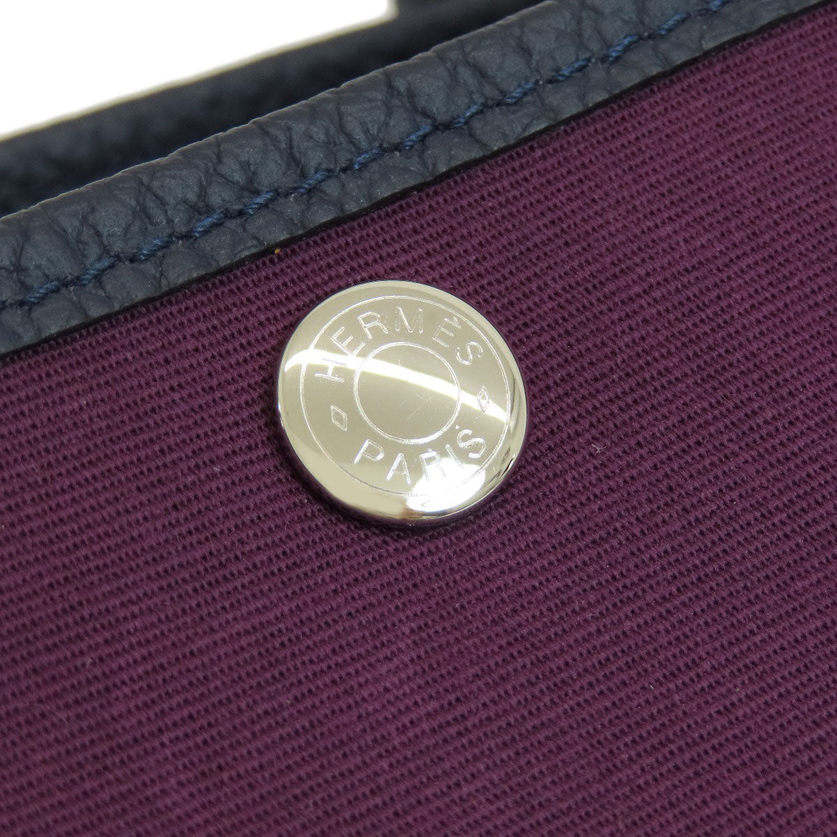 HERMES Handbag canvas purple Garden Party TPM Purple SilverMetal Women Used