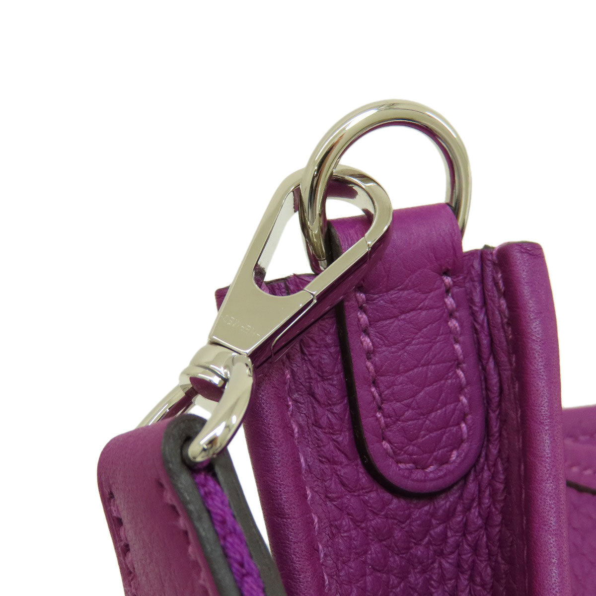HERMES Shoulder Bag Taurillon Clemence purple Evelyn TPM Anemone SilverMetal Women Used