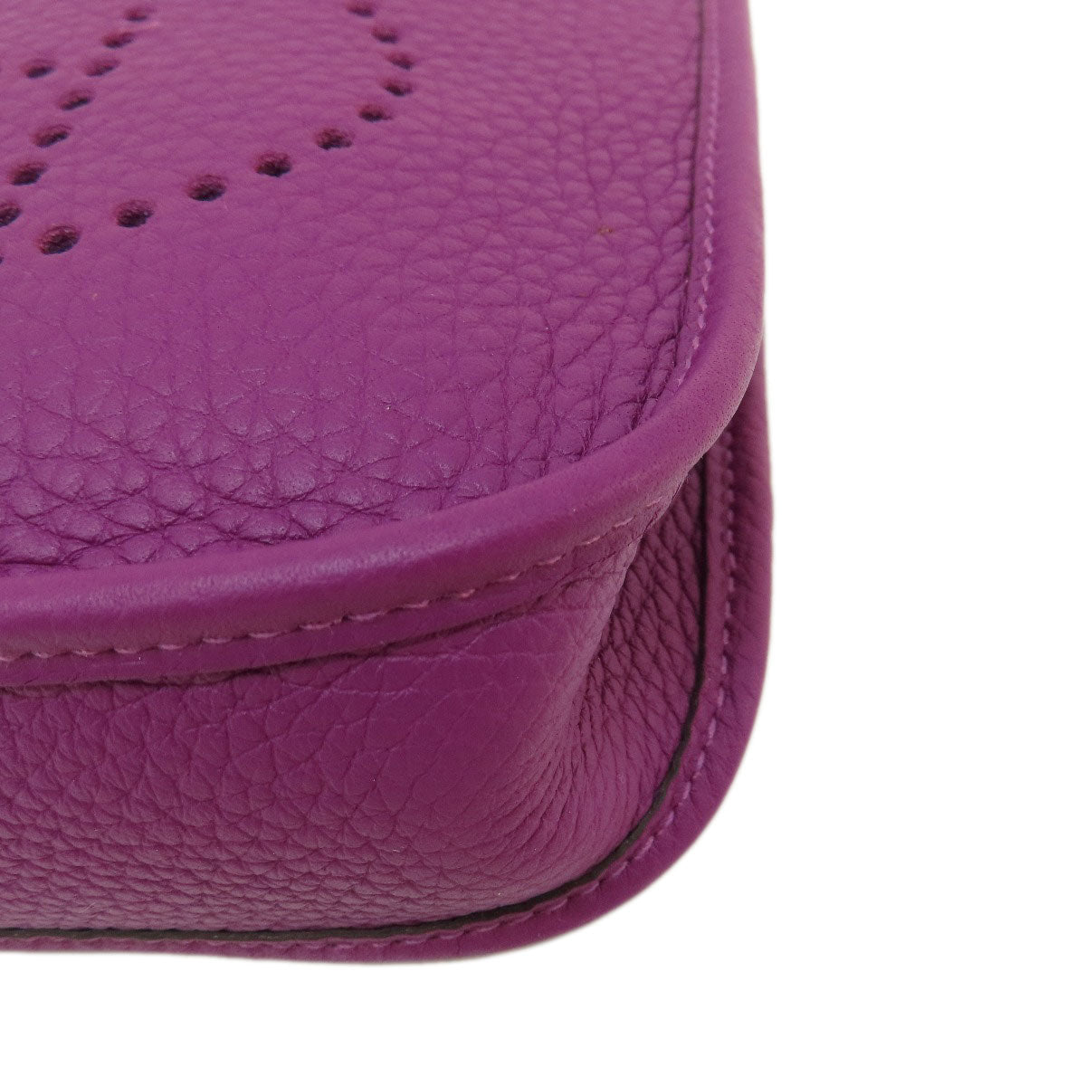 HERMES Shoulder Bag Taurillon Clemence purple Evelyn TPM Anemone SilverMetal Women Used