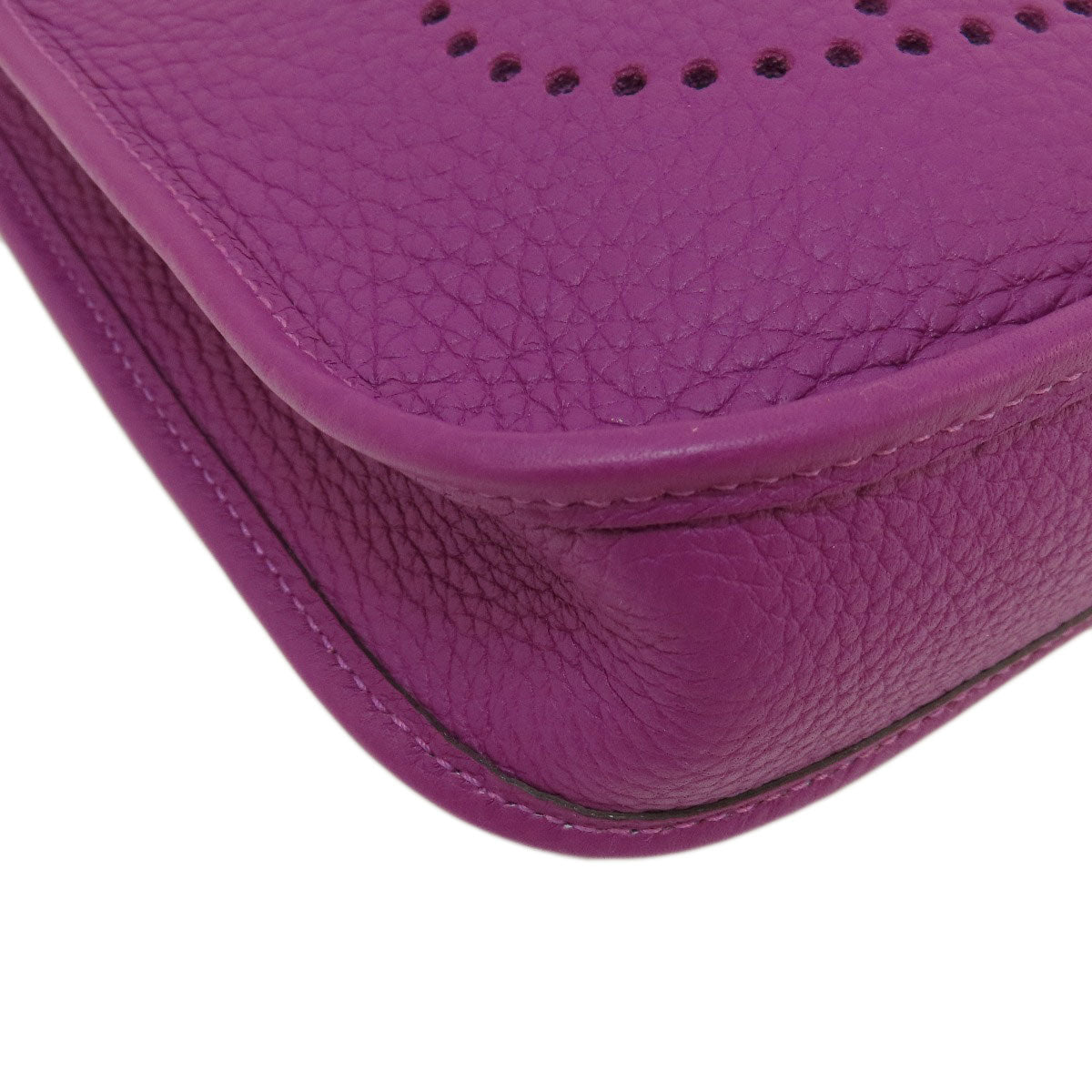 HERMES Shoulder Bag Taurillon Clemence purple Evelyn TPM Anemone SilverMetal Women Used