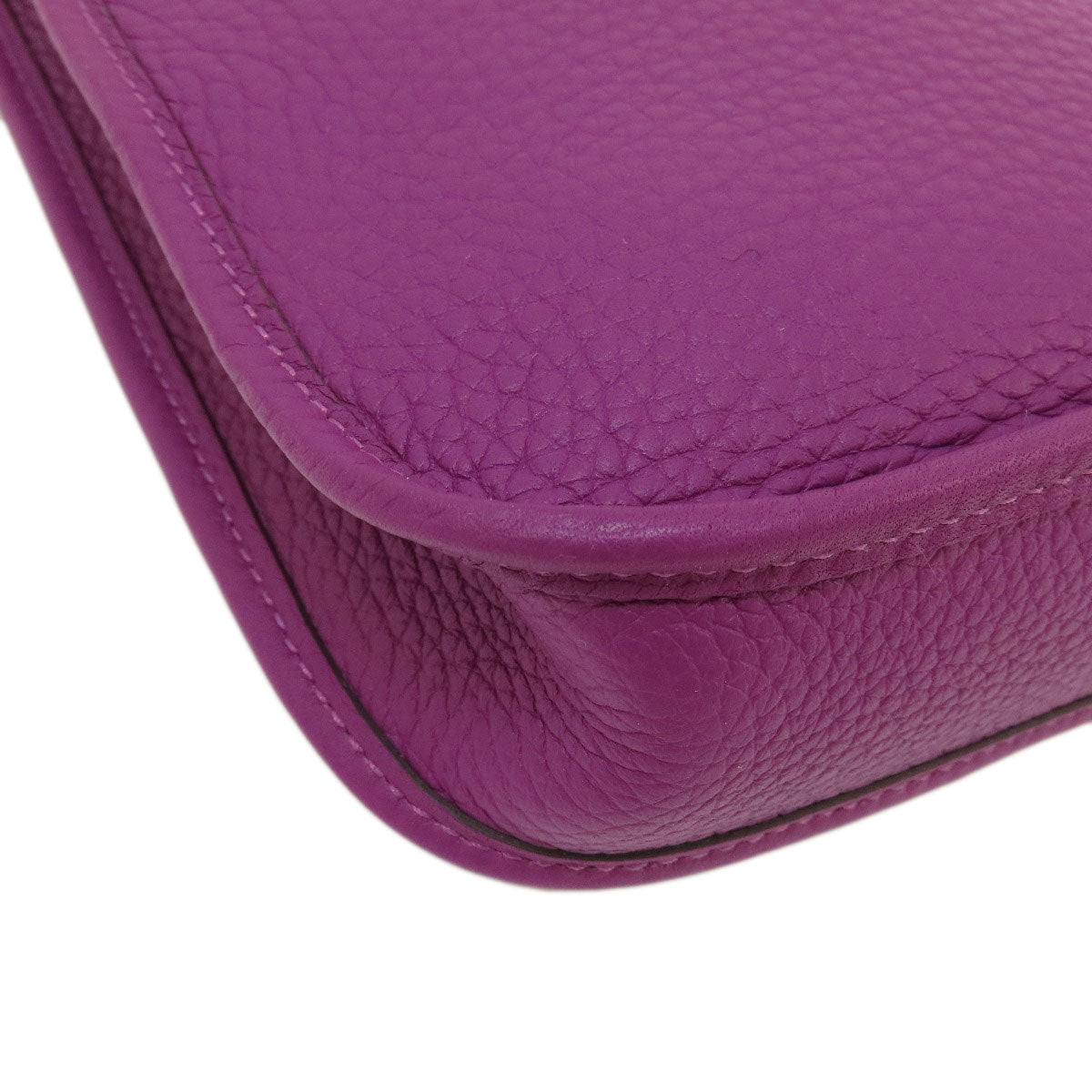 HERMES Shoulder Bag Taurillon Clemence purple Evelyn TPM Anemone SilverMetal Women Used