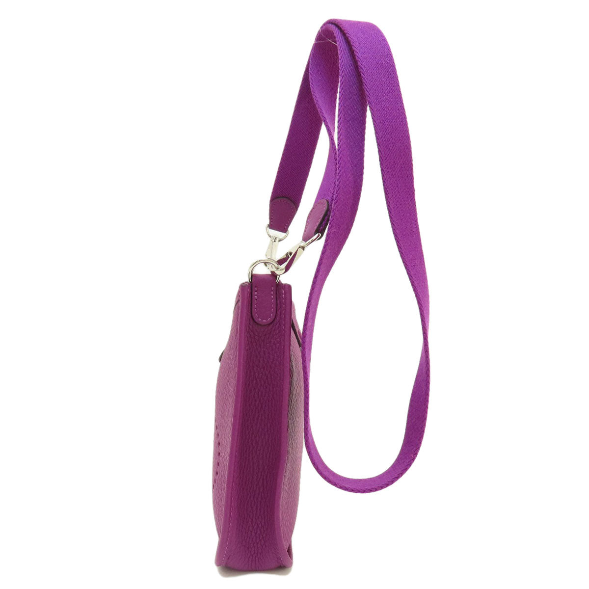 HERMES Shoulder Bag Taurillon Clemence purple Evelyn TPM Anemone SilverMetal Women Used