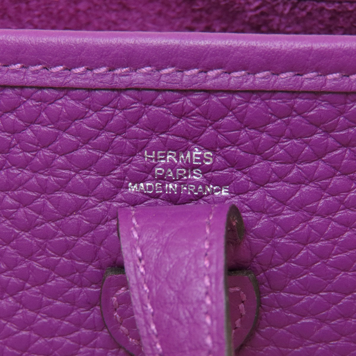 HERMES Shoulder Bag Taurillon Clemence purple Evelyn TPM Anemone SilverMetal Women Used