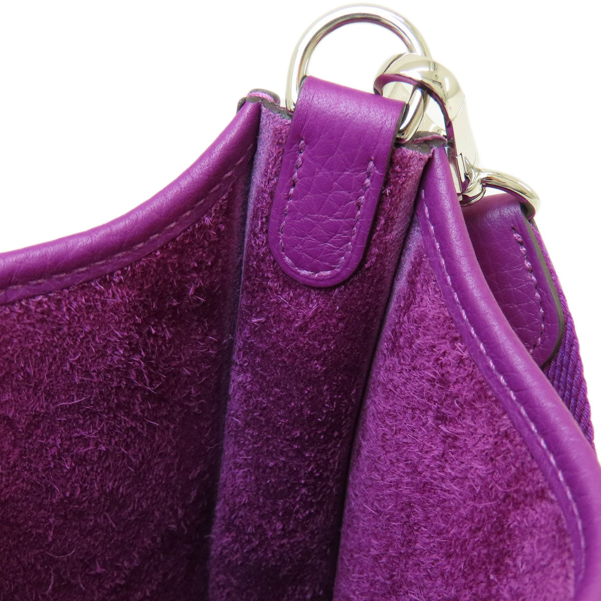 HERMES Shoulder Bag Taurillon Clemence purple Evelyn TPM Anemone SilverMetal Women Used
