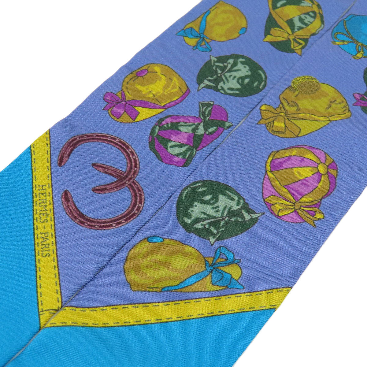 HERMES scarf silk blue Twilly Women Used