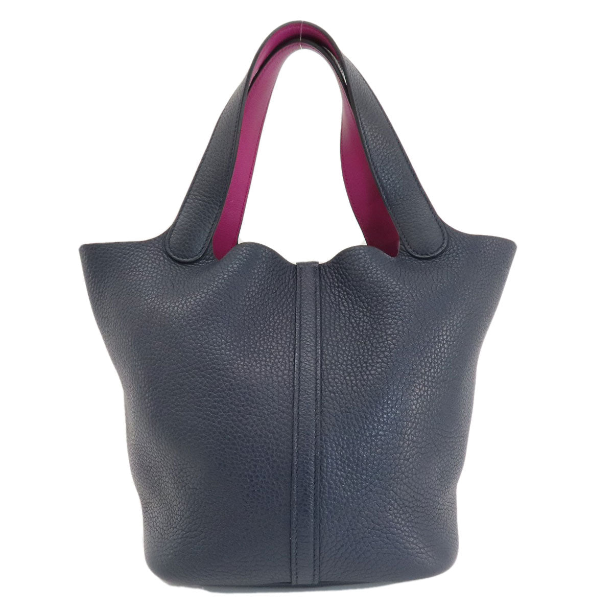HERMES Handbag Taurillon Clemence blue Picotin Lock MM Blue Nuit Rose Purple SilverMetal