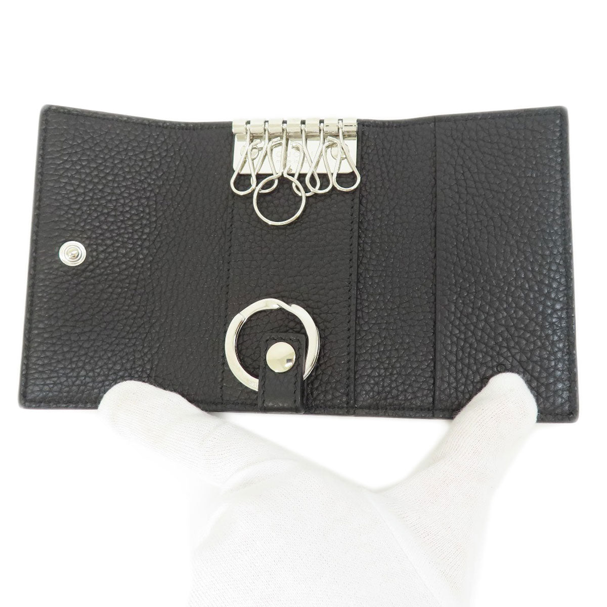 GUCCI Key case Key holder  473924 leather black logo