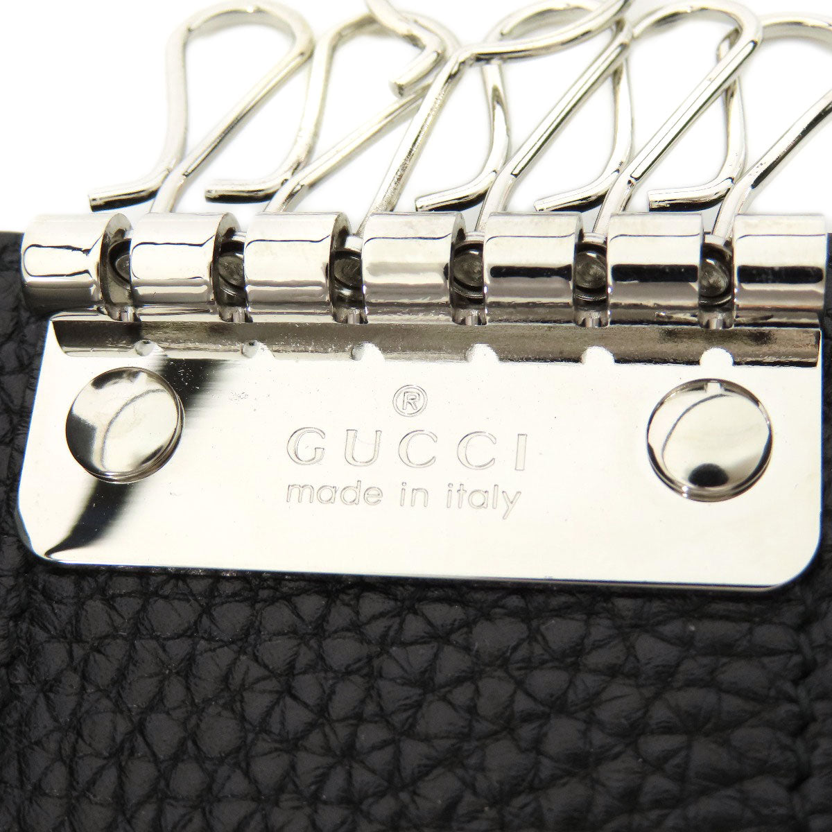 GUCCI Key case Key holder  473924 leather black logo