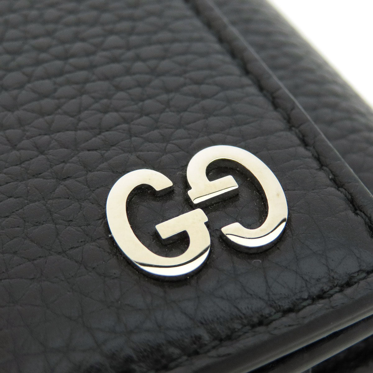 GUCCI Key case Key holder  473924 leather black logo