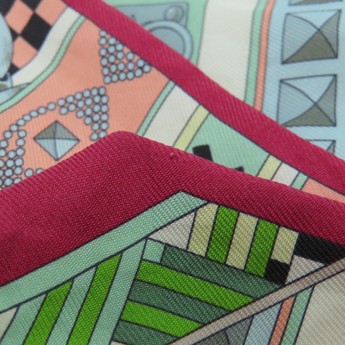 HERMES scarf silk green Twilly Scarf Silk Women Used