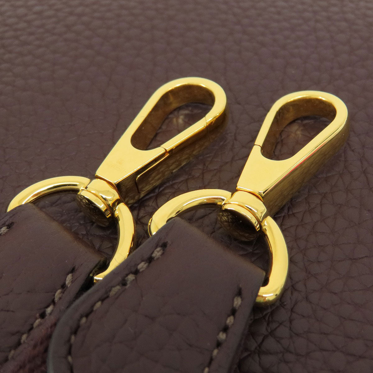 HERMES Shoulder Bag Taurillon Clemence Brown Evelyn TPM Brown Gold Metal Women Used