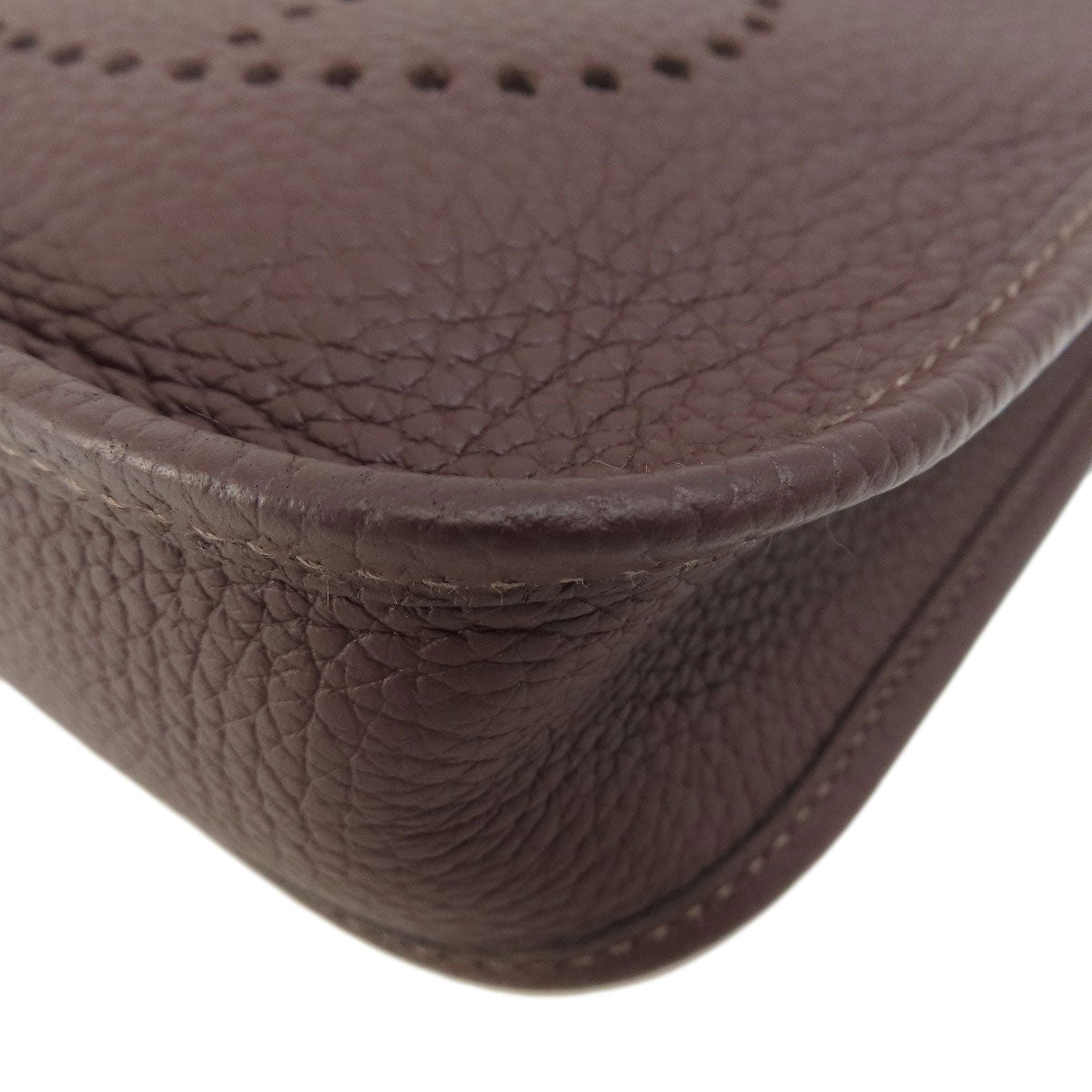 HERMES Shoulder Bag Taurillon Clemence Brown Evelyn TPM Brown Gold Metal Women Used