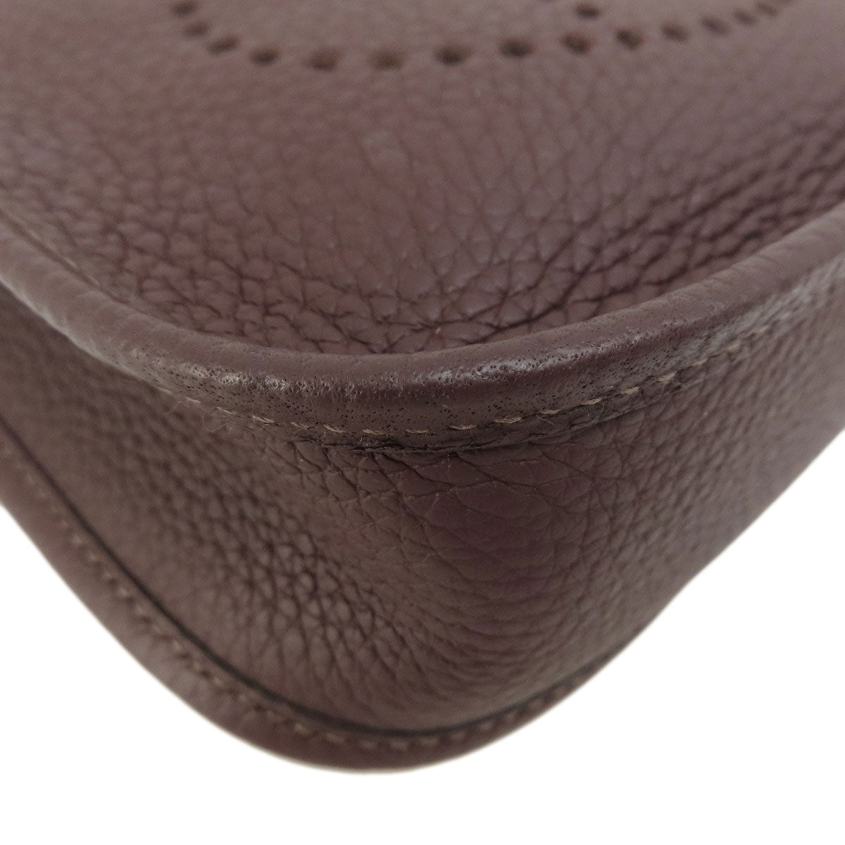 HERMES Shoulder Bag Taurillon Clemence Brown Evelyn TPM Brown Gold Metal Women Used